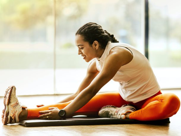 Woman stretching